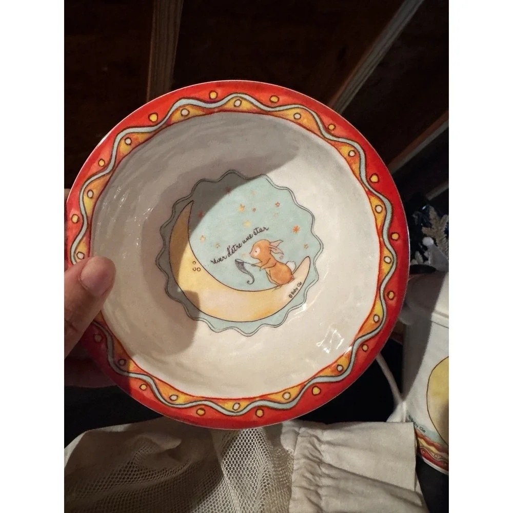 BAY CIE Ceramic Baby Feeding Set Bowl Plate Sippy Cup Sections Non-Slip White